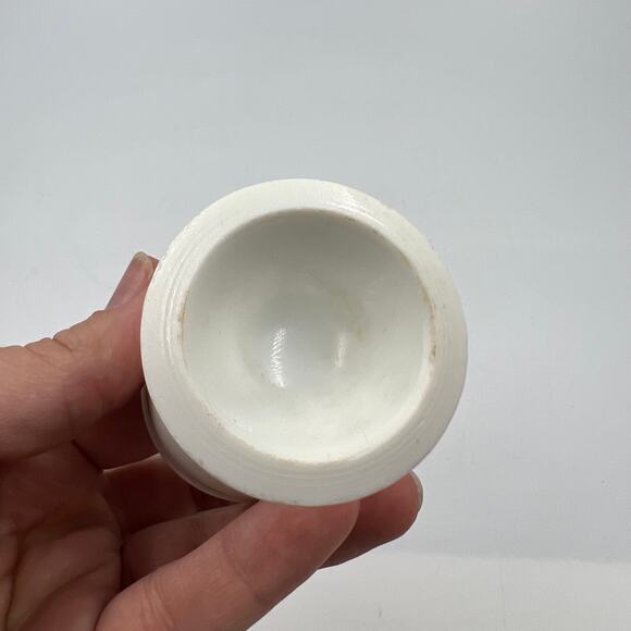 Vintage White Porcelain Boiled Egg Cup Serving Dish Double Sided - Picture 6 of 7